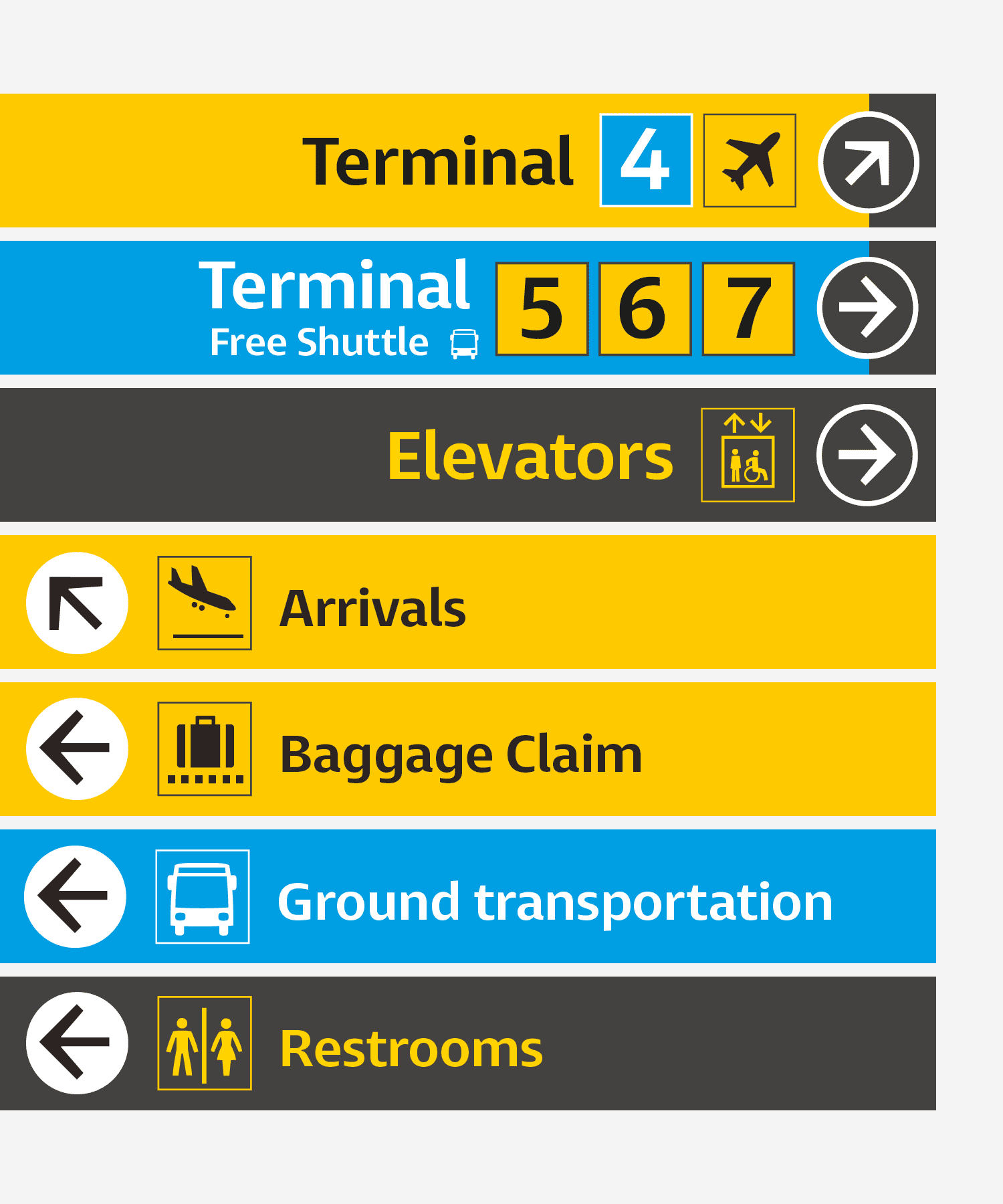 Airport signs using Entorno
