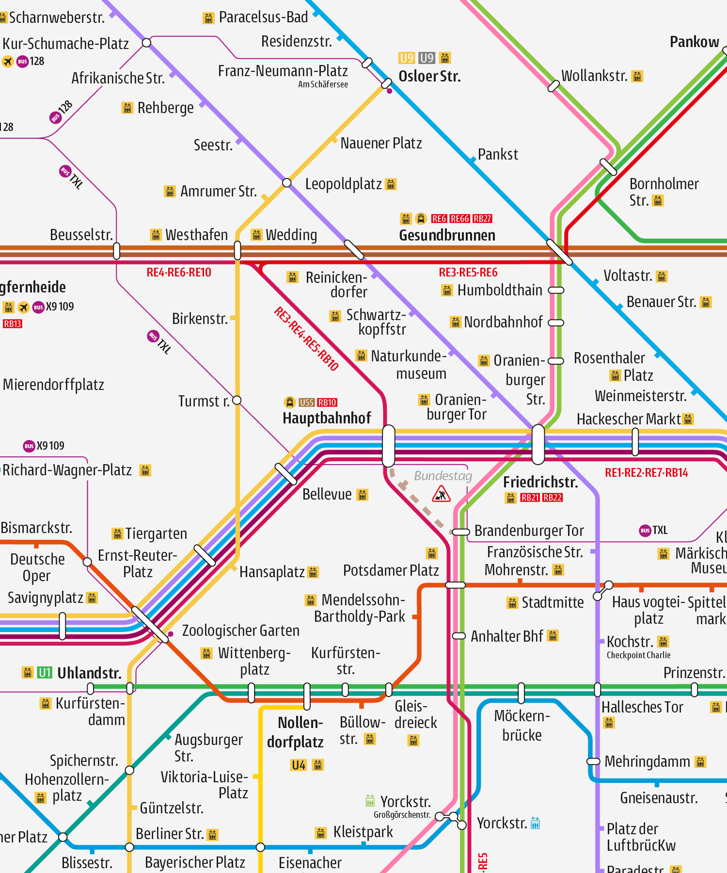 Map of Berlin Subway (U-Bahnmap) using Entorno