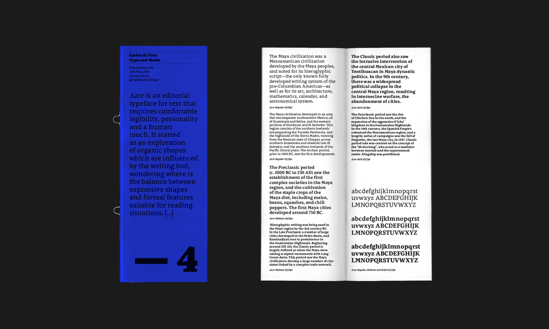 Azor Typeface - Carlos de Toro - Type and Media 2018